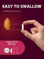Iron Supplement for Women & Men, Iron Bisglycinate with Vitamin C, B6, B12, Folate, Stomach Friendly, Non-Constipating, Blood Health & Energy Boost, 60 Vegan Caps