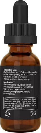 Ormus Monoatomic Gold Rich in Pure M-State Minerals & White Powder Gold - Pure 24k Gold -Trace Mineral Solution 1 oz