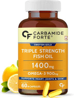 Triple Strength Fish Oil 1400mg with Omega 3 900mg for Men & Women - 60 Softgel Capsules