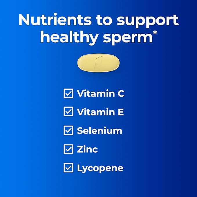 A Day Men's Pre-Conception Health Multivitamin to Support Healthy Sperm,Supplement for Men with Vitamin C,Vitamin E,Selenium,Zinc,and Lycopene,30 Count (Pack of 2)