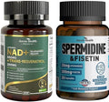 Liposomal NAD+ Nicotinamide Riboside Supplement 550mg with Trans-Resveratrol + Spermidine & Fisetin Supplement - 20mg of 99% Spermidine