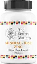 Mineral - Rise ZINC Highly Absorbed Zinc Glycinate for Immune Function, Skin Health, and Tissue Repair (60 Capsules)