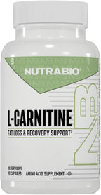 NutraBio L-Carnitine Capsules – Fat Burner for Energy, Endurance & Recovery – Boost Fat Metabolism, Support Weight Loss & Workout Performance – Amino Acid Supplement- 500mg, 90 Capsules