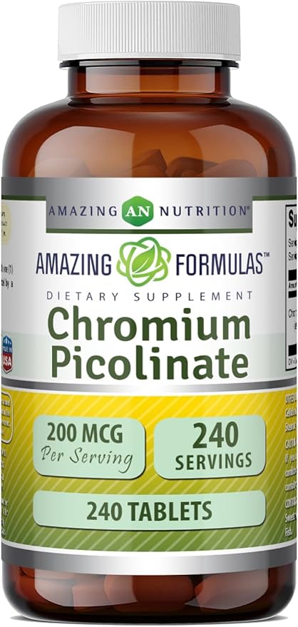 Amazing Formulas Chromium Picolinate 200 Mcg | Tablets Supplement | Non-GMO | Gluten-Free | Made in USA (1 Pack | 240 Count)