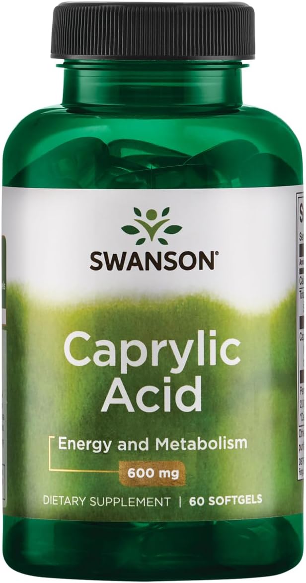 Swanson Caprylic Acid 600 Milligrams 60 Sgels
