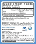 MAAC10 NMN Supplement Real Nicotinamide Mononucleotide (NMN 125mg Capsules). The Most Powerful NAD+ Precursor More Stable Than Riboside. We use 99% Pure Pharmaceutical Grade Stabilized NMN (90 Count)