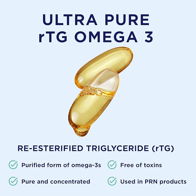 PRN DE Omega Benefits Liquid Supplement - 10 oz, 60-Day Supply - Re-Esterified Omega 3 Triglyceride Form with 1680mg EPA, 560mg DHA & Vitamin D for Dry Eye Support
