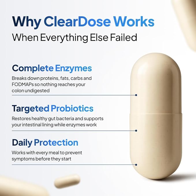 Digestive Enzymes with Probiotics – Broad Spectrum Enzyme Formula for Digestive Support, Bloating & Gas Relief, Lactase, Protease, Lipase – 60 Capsules