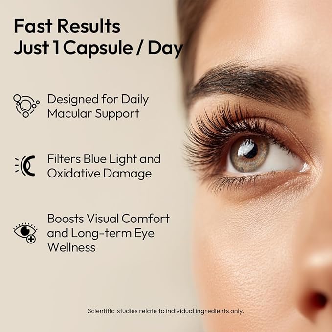 BIGVITA CoCrystal Lutein + | 3-in-1 Eye Support, Fast-Absorbing Lutein, Zeaxanthin & Astaxanthin | Blue Light Defense, Visual Clarity & Eye Fatigue Relief | High Bioavailability Vitamins | 60 Capsules