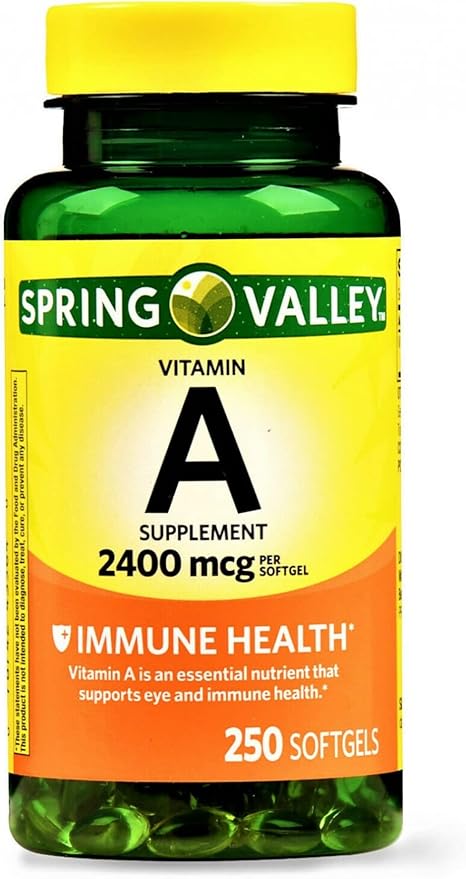 Spring Valley - Vitamin A SUPPLEMENT 2400MCG 250 Softgels