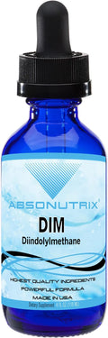 Absonutrix DIM (Diindolylmethane) Extract 593 mg, 4 Oz Bottle, 200 Potent Servings, Third-Party Tested Drops, Quick Absorption, Gluten-Free, Third-Party Tested, GMP-Certified, Non-GMO, Made in USA
