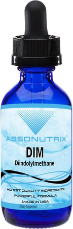 Absonutrix DIM (Diindolylmethane) Extract 593 mg, 4 Oz Bottle, 200 Potent Servings, Third-Party Tested Drops, Quick Absorption, Gluten-Free, Third-Party Tested, GMP-Certified, Non-GMO, Made in USA