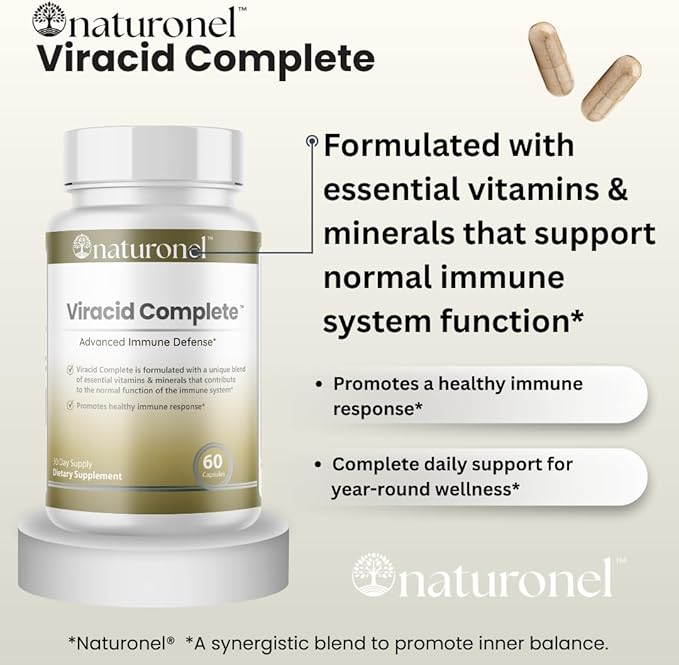 Viracid Complete (3 Pack) Comprehensive Immune Formula with Elderberry, Echinacea, Garlic, Zinc, L-Glutamine & Turmeric 95% Curcuminoids | Premium Supplement, Made in USA, GMP Certified