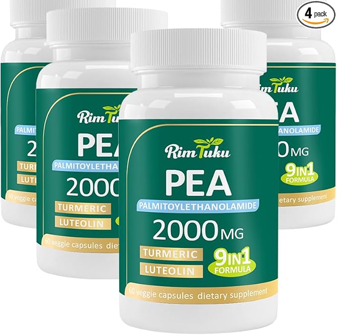 Liposomal Palmitoylethanolamide 2000MG + Luteolin 200MG + Turmeric 200MG & Fisetin 100MG, Micronized Pea 99% Highly Purified Enhanced Absorption Pea Supplement, 240 Capsules