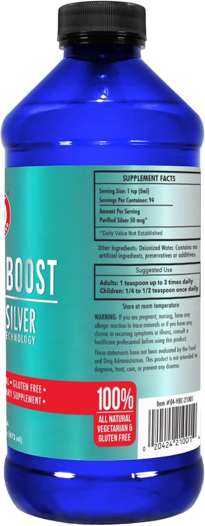 Be Smart Get Prepared Nano Silver Immuno Boost - 16 oz - Daily Immune Supplement for Family - Gluten Free, Vegetarian - Made in USA (Pack of 2)