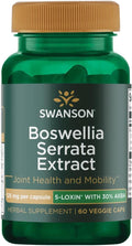 Swanson Boswellia Serrata Extract - Herbal Supplement for Joint Support - Aids Mobility & Flexibility* - Contains 5-LOXIN Standardized Boswellia - Non-GMO - 60 Veggie Caps
