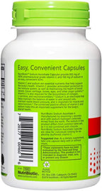 NutriBiotic - Sodium Ascorbate Buffered Vitamin C Capsules, 100 Ct | Vegan, Non-Acidic & Easier on Digestion Than Ascorbic Acid | Essential Immune Support & Antioxidant Supplement | Gluten & GMO Free
