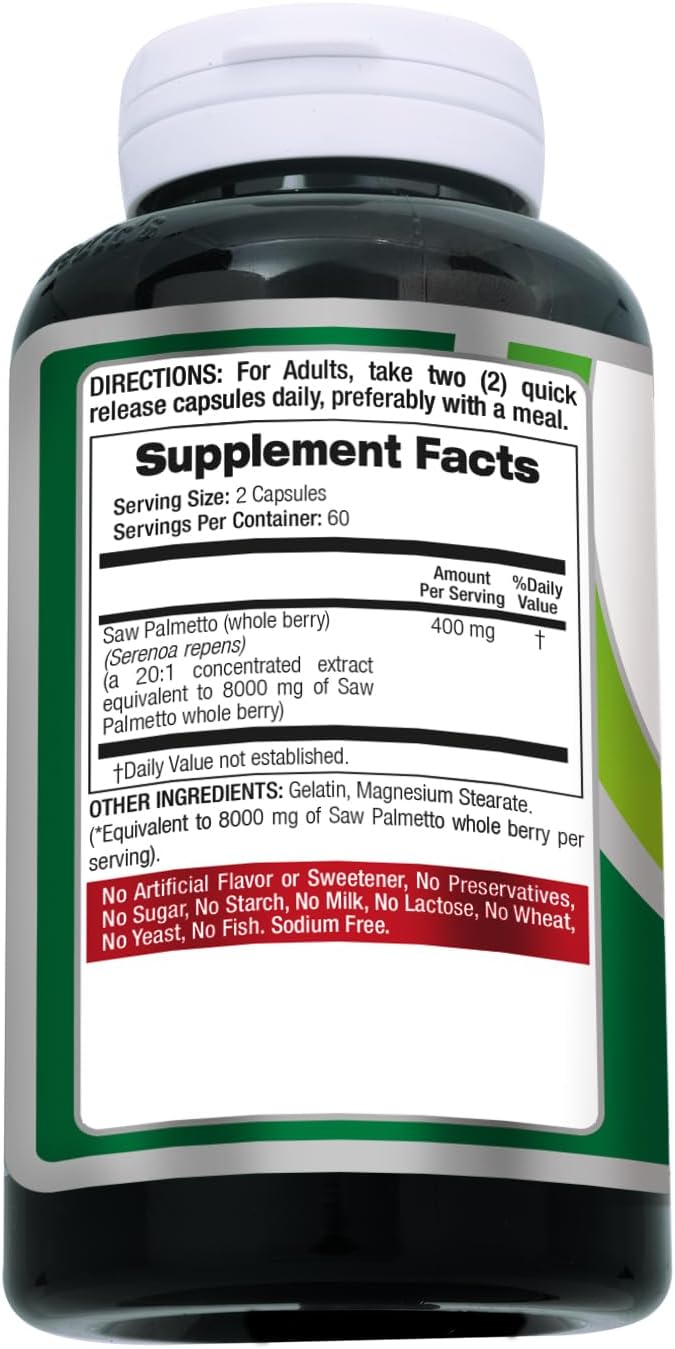 FITO MEDIC'S Saw Palmetto | Saw Palmetto Capsules | 120 Capsules | Concentrated Extract | Highly Absorbable Herbal Supplement