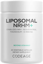 Codeage Liposomal NRHM+ Supplement - NRH Hydrogen Malate 300 mg, Resveratrol, D-Ribose & Quercetin - Vitamin C, Magnesium & Zinc - Liposomal Delivery - Non-GMO - 60 Capsules