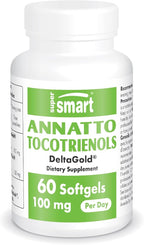 Supersmart - Annatto Tocotrienols 100mg per Day (DeltaGold Vitamin E) - Tocotrienols Supplement | Non-GMO & Gluten Free - 60 Softgels