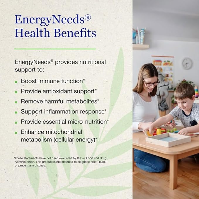 EnergyNeeds® 40 Active Ingredients Vitamin D, Vitamin B12, zinc, beta-Carotene