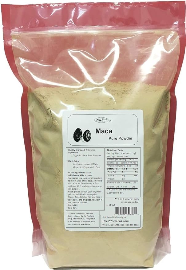 Pure organically Grown in Peru Maca Root Powder Peruvian (1000g (2.2 lb))