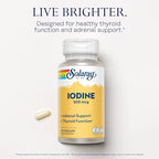 Solaray Iodine 500 mcg, Iodine Supplement for Healthy Adrenal and Thyroid Support, Energy, Metabolism, and Focus, Potassium Iodide, Vegan, 60-Day Money-Back Guarantee, 30 Servings, 30 VegCaps