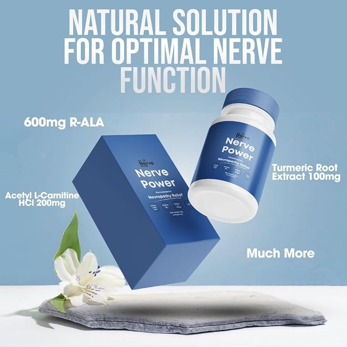Nerve Power Nerve Supplement R Alpha Lipoic Acid 600mg - Neuropathy Relief for Discomfort for Sciatic, Feet, Hand