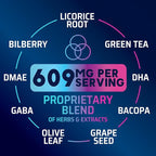 Brain Memory Supplement Pills - 3X Strength Nootropics for Concentration, Clarity & Focus Support - Brain Health Cognitive Vitamins with Bacopa, Phosphatidylserine & DMAE, Brain Booster - 60 Capsules