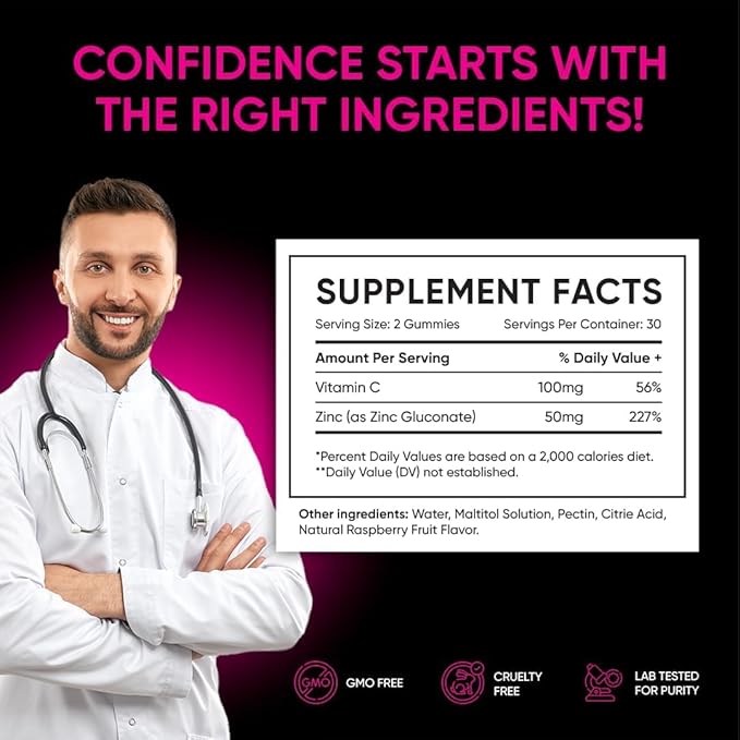 Raspberry C*M Gummies Improves Sperm Volume and Load Semen Volume Supplement - 60 Capsules - 1 Month Supply
