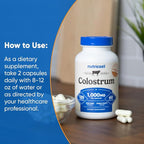Nutricost Colostrum 1000mg, 120 Capsules - Gluten Free & GMO Free, 60 Servings