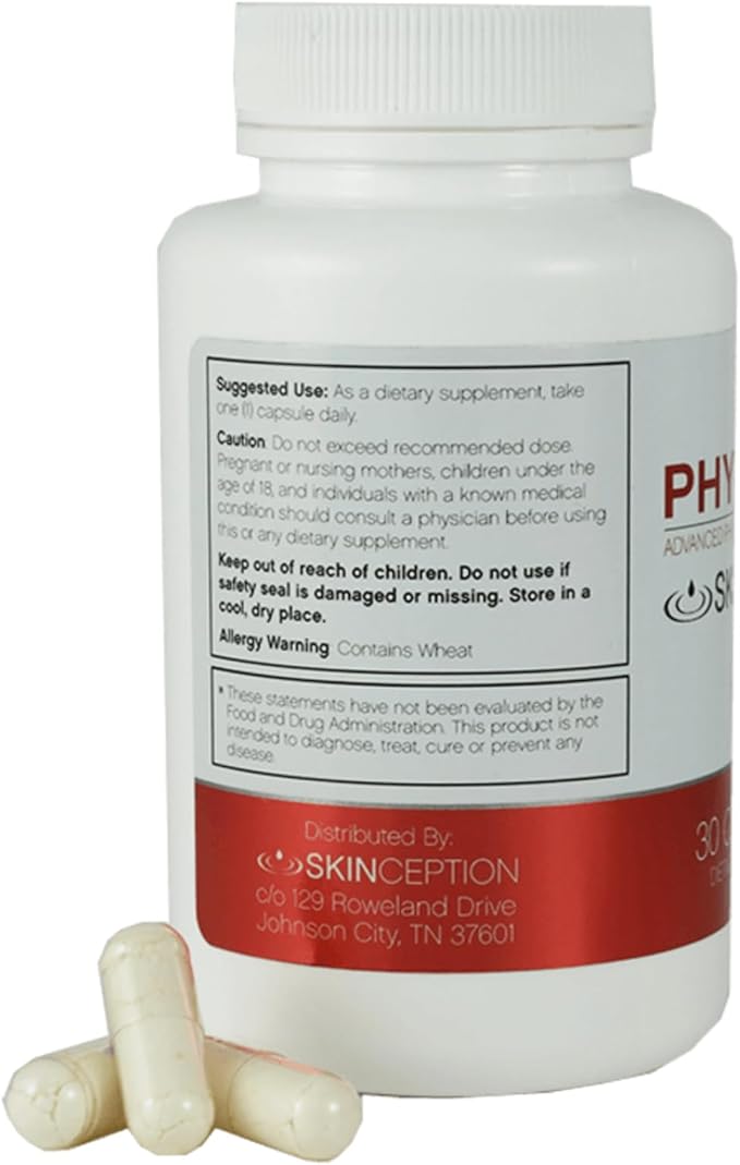 Skinception Phyto350 Advanced Phytoceramides Formula - 30 Capsules Plant-Based Ceramides Supplement for Skin Hydration Elasticity and Healthy Aging Support (1 Month Supply)