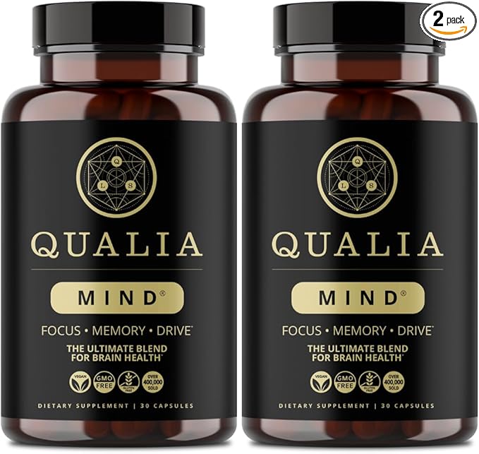 Qualia Mind — Beat Brain Fog | Doctor-Formulated Premium Brain Nourishment | Fuel Focus, Drive & Energy | 32 Ingredients Including Lion’s Mane, Cognizin™️, Ginkgo & More| 2 Week Supply*