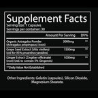Troponin Nutrition Renal Reset Kidney Support Organic Astragalus Powder Grape Seed Extract, Ginger Extract
