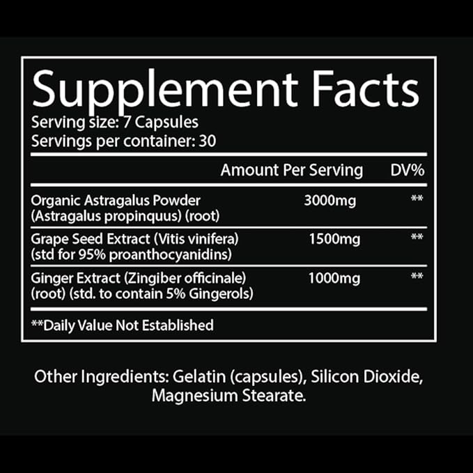Troponin Nutrition Renal Reset Kidney Support Organic Astragalus Powder Grape Seed Extract, Ginger Extract