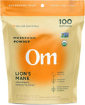 Om Lion’s Mane Mushroom Powder - Organic Mushroom Supplement and Nootropic - Support Memory, Focus and Nerve Health, 7.05 oz (100 Servings)
