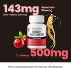 JUNG KWAN JANG Urinary Tract Comfort Formula with Pacran Cranberry 500mg, American Ginseng 143mg - Urinary Tract Health Support Supplement - 60 Capsules for Women and Men