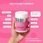 KEY NUTRIENTS Gut Health Hydration – Passionfruit Lemonade, Fiber Supplement with Prebiotic Fiber & Akkermansia Probiotics for Women and Men, Sugar Free Electrolytes Powder for Gut Health, 16 Servings