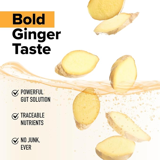 Complement Gut Nurture Prebiotic + Postbiotic Superfood Powder for Leaky Gut Repair, Probiotics for Digestive Health - Ginger Root - 30 Servings