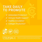 OmegaXL Joint Support Supplement, Natural Muscle Support 60 Softgels (2 Pack) & VitaminXL Vitamin C Supplement for Antioxidant Support, Helps Immune Health and Collagen Production (30 Vegan Capsules)