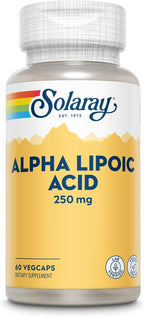 SOLARAY Alpha Lipoic Acid 250 mg - 60 VegCaps - Healthy Antioxidant Activity & Energy Support - Non-GMO & Vegan
