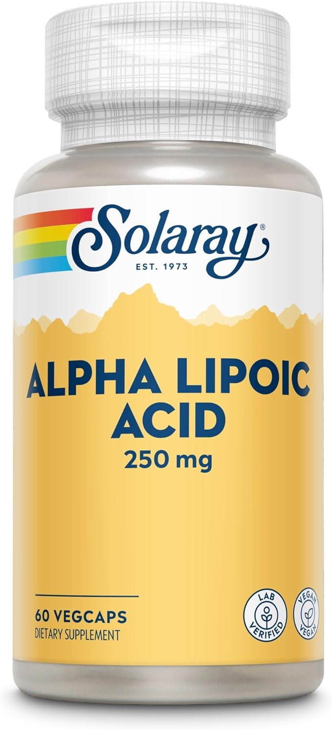 SOLARAY Alpha Lipoic Acid 250 mg - 60 VegCaps - Healthy Antioxidant Activity & Energy Support - Non-GMO & Vegan