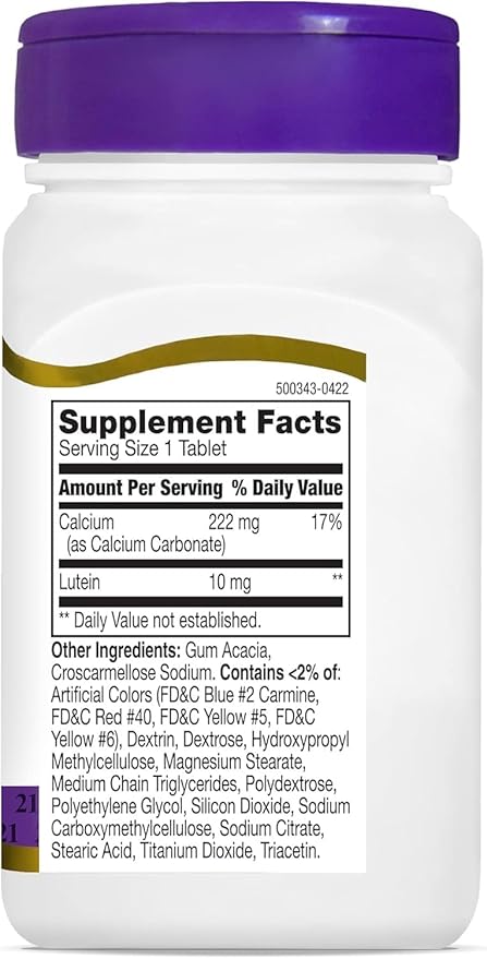 21st Century Lutein 10 mg Tablets, 60 Count