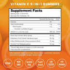 NutraChamps Vitamin C Gummies for Adults & Kids, 5-in-1 Immune System Support with Elderberry, Rosehips, Citrus Bioflavonoids & Acerola Cherry, Immunity Booster Supplement (Pack of 2)