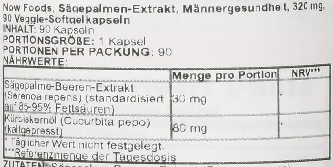 Now Supplements, Saw Palmetto Extract 320 mg with Pumpkin Seed Oil, Men's Health*, 90 Veg Softgels, (Pack of 2)