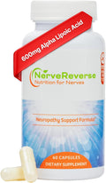 NerveReverse Neuropathy Support Formula-Alpha Lipoic Acid 600mg,Extra Strength Benfotiamine, B12, B9, B6, and D3 - Nerve, Energy, and Metabolism Support-Vegan-60 Capsules,One Month