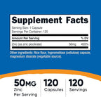 Nutricost Zinc Picolinate 50mg, 120 Vegetarian Capsules - Gluten Free and Non-GMO