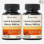 DAIKEN Lutein and Zeaxanthin Supplements, AREDS 2 Inspired Formula with Astaxanthin, Maqui Berry, Bilberry, Flaxseed Oil & Vitamin E, 30 Softgels (Pack of 2)