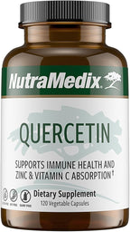 NutraMedix Quercetin - Quercetin 500mg Capsules - Antioxidant & Immune Support Supplement for Heart Health - Aids in Zinc & Vitamin C Absorption (120 Vegetarian Capsules)