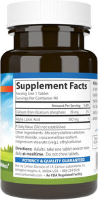 Carlson - Alpha Lipoic Acid, 300 mg, Promotes Energy Production, 90 Tablets